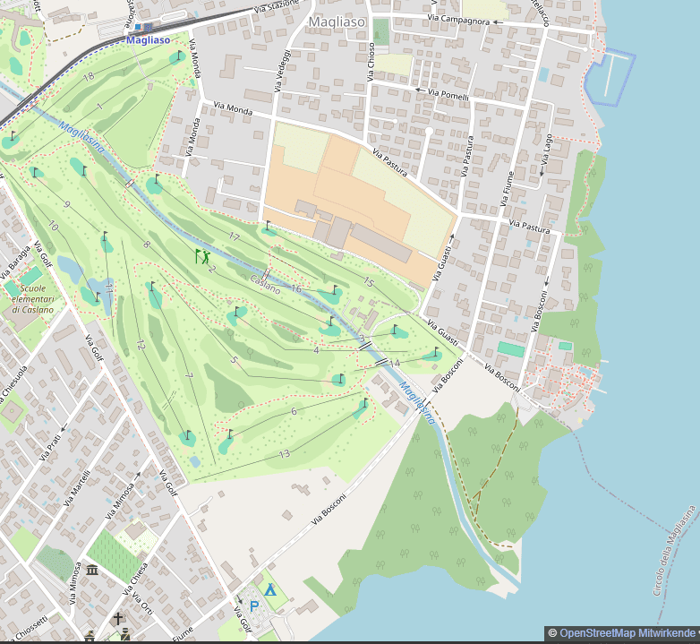Karte Golfplatz Lugano am See