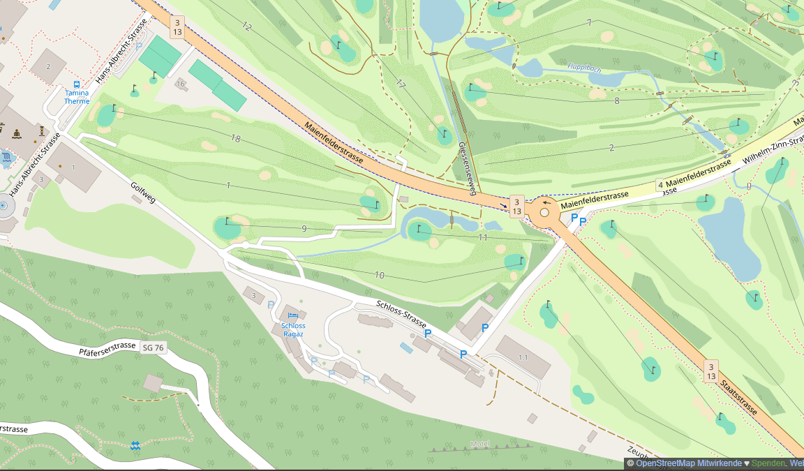 Karte Golfresort Bad Ragaz