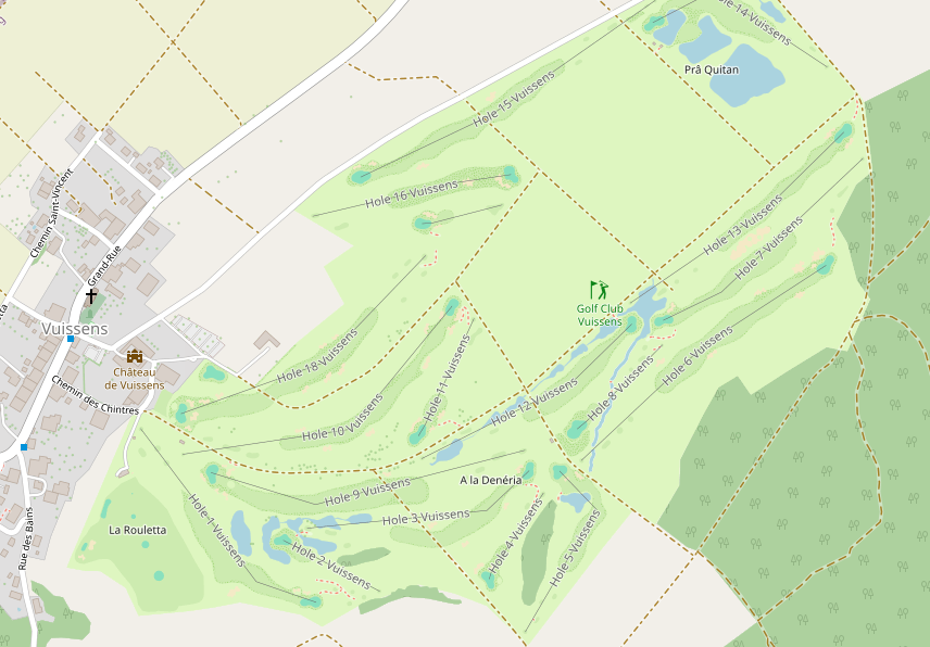 Golfplatz Vuissens Karte